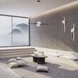 Aplica LED moderna Skyline neagra cu disc centrat abajur alb L19cm 23W, Maytoni