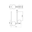 Lustra moderna neagra abajururi sticla 2xE27/42W, Talis 01-2646 Redo