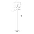 Lampadar modern bronz periat abajururi sticla 2xE27/42W, Talis 01-2651 Redo