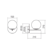 Aplica moderna negru mat abajururi sticla fumurie E14/28W, Boldy 01-3069 Smarter