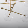 Candelabru modern cu 6 brate din alama masiva si abajururi din sticla suflata, RD 15, B013 SchwungHome