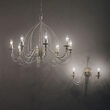 Candelabru florentin alb antichizat 8xE14/40W, Corte SP8 005898 Ideal Lux