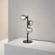 Veioza moderna neagra abajururi sticla fumurie 3xG9/15W, Perlage TL3 292465 Ideal Lux