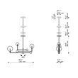 Candelabru modern cu 3 brate mobile din alama masiva si abajururi din sticla suflata, Universe, B061 SchwungHome