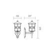 Aplica exterior IP23 ruginiu abajur sticla, Tirol 9259 Smarter