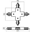 Element conexiune în cruce și alimentare 4 şine 1 circuit MT1011 BK Arelux