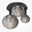 Plafoniera moderna Reels neagra abajur fumuriu L46cm, Maytoni