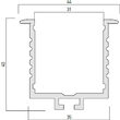 Profil aluminiu extrudat PRF062 perete/tavan 3 m Arelux PRF062/300