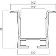 Profil aluminiu extrudat PRF061 WALL/CEILING 3 m Arelux PRF061/300