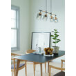 Lustra negru mat detaliu vopsit lemn abajur sticla fumurie, Hansen 4xE27/42W, 04-530 Smarter