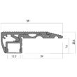 Profil aluminiu 2.5 m pentru trepte Arelux PRF151/250
