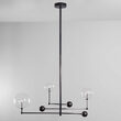 Candelabru modern cu 3 brate mobile din alama masiva si abajururi din sticla suflata, Universe, B061 SchwungHome