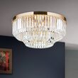 Plafoniera cristal moderna aurie Prism LED 80W/6400lm/3000K, DL 7-666/55 GOLD, Orion