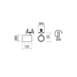 Spot modern Corinth negru dispersor orientabil GU10/7W, 01-3439 Redo