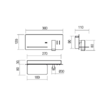 Aplica stanga Brook alba suport telefon si USB LED 8W/1000lm/3000K, 01-2983 Redo