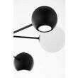 Candelabru modern negru abajururi sticla opal 3xG9/60W si 3xGU10/60W Moka 1997 Jupiter
