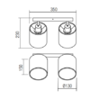 Spot gri abajururi tesatura 2xE27/25W Nigra 04-535 Smarter