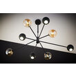Candelabru modern negru abajururi champagne 4xG9/60W si 4xGU10/60W Moka 1994 Jupiter