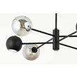 Candelabru modern negru abajururi fumurii 3xG9/60W si 3xGU10/60W Moka 1974 Jupiter