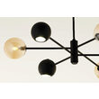 Candelabru modern negru abajururi champagne 3xG9/60W si 3xGU10/60W Moka 1993 Jupiter