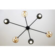 Candelabru modern negru abajururi champagne 3xG9/60W si 3xGU10/60W Moka 1993 Jupiter
