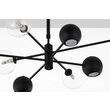 Candelabru modern negru abajururi transparente 4xG9/60W si 4xGU10/60W Moka 1996 Jupiter