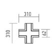 Element conexiune cruce 4 corpuri de iluminat încastrate XTrace TE60NW16XC MWH Arelux