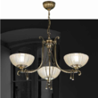 Candelabru clasic, alama patinata, abajururi din sticla, 3xE27/60W, Granada 8313, Amplex