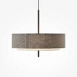 Lustra moderna Bergamo neagra abajur gri Ø50cm, Maytoni