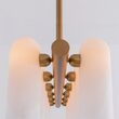 Candelabru modern cu 12 brate din alama masiva si abajururi din sticla opal, Odyssey Linear MD, B157 SchwungHome
