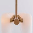 Candelabru modern cu 12 brate din alama masiva si abajururi din sticla opal, Odyssey Linear MD, B157 SchwungHome