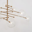 Candelabru modern cu 8 brate din alama masiva si abajururi din sticla suflata, RD 15, B080 Schwunghome