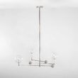 Candelabru modern cu 3 brate mobile din alama masiva si abajururi din sticla suflata, Universe, B061 SchwungHome