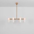 Candelabru modern cu 8 brate din alama masiva si abajururi din sticla opal, Odyssey MD, B155 SchwungHome