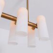 Candelabru modern cu 12 brate din alama masiva si abajururi din sticla opal, Odyssey Linear MD, B157 SchwungHome