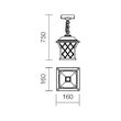 Lustra exterior IP23 negru patinat auriu sticla efect bule aer, Bremen 9952 Smarter