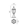 Stalp exterior IP44 negru antichizat auriu sticla fatetata, Sevilla 9606 Smarter