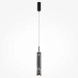 Lustra LED moderna Ordo neagra abajur fumuriu Ø8cm 8W, Maytoni