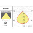 Proiector LED IP65 90° aluminiu dispersor sticla 4mm 100W/4000K/13824lm XField FDI12NW90 DG Arelux