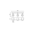 Spot modern Crius triplu dispersoare orientabile negre GU10/35W, Crius 3x04-539 Smarter