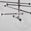 Candelabru modern cu 8 brate din alama masiva si abajururi din sticla suflata, RD 15, B080 Schwunghome