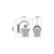 Aplica exterior IP23 negru patinat auriu sticla efect bule aer, Bremen 9951 Smarter