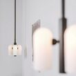 Candelabru modern cu 3 brate din alama masiva si abajururi din sticla opal, Odyssey, B140 SchwungHome