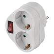 Adaptor cu 2 prize Schuko si comutator, P0063 Emos