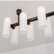 Candelabru modern cu 10 brate din alama masiva si abajururi din sticla opal, Odyssey Linear SM, B144 SchwungHome