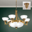 Candelabru clasic Rocca 9xE27/60W, LU 1689/6+3 BRONZE Orion