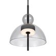 Lustra LED moderna Bangkok neagra rotunda abajur gri Ø25cm 12W, Maytoni