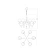 Candelabru Elizee modern negru, abajururi textile negre, 8xE14/28W, IEL C6 22 06, Incanti