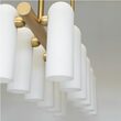 Candelabru modern cu 10 brate din alama masiva si abajururi din sticla opal, Odyssey Linear SM, B144 SchwungHome
