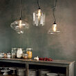 Lustra moderna abajur sticla 1xE27/60W, Bistro Round SP1 120898 Ideal Lux